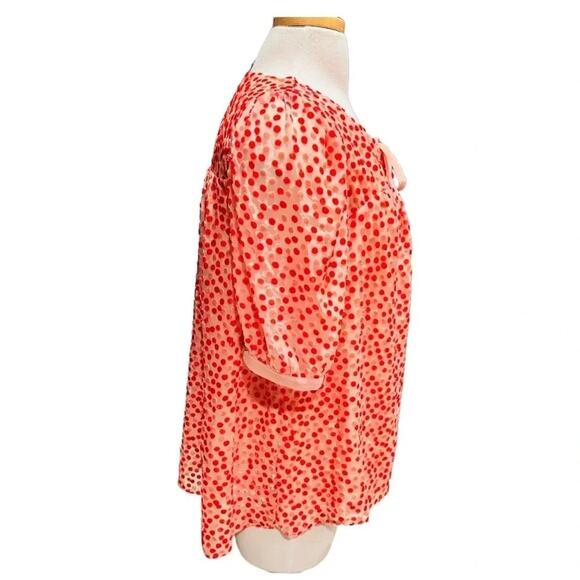 MODCLOTH Confetti Confection Tie-Neck Blouse Pink/Red Size 1X - Picture 6 of 10